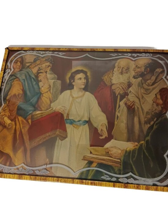 unbranded Other - Christian Art Bubble Frame Picture Young Jesus Temple Holy Religious Bible